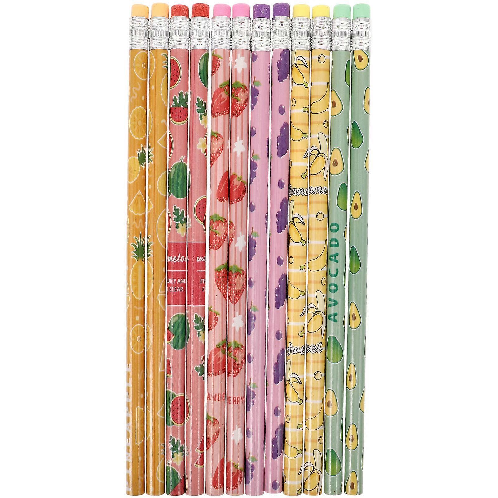 Cute Multi Color Pencils With Erasers For Elementary School Students Studying Writing 24Pcs