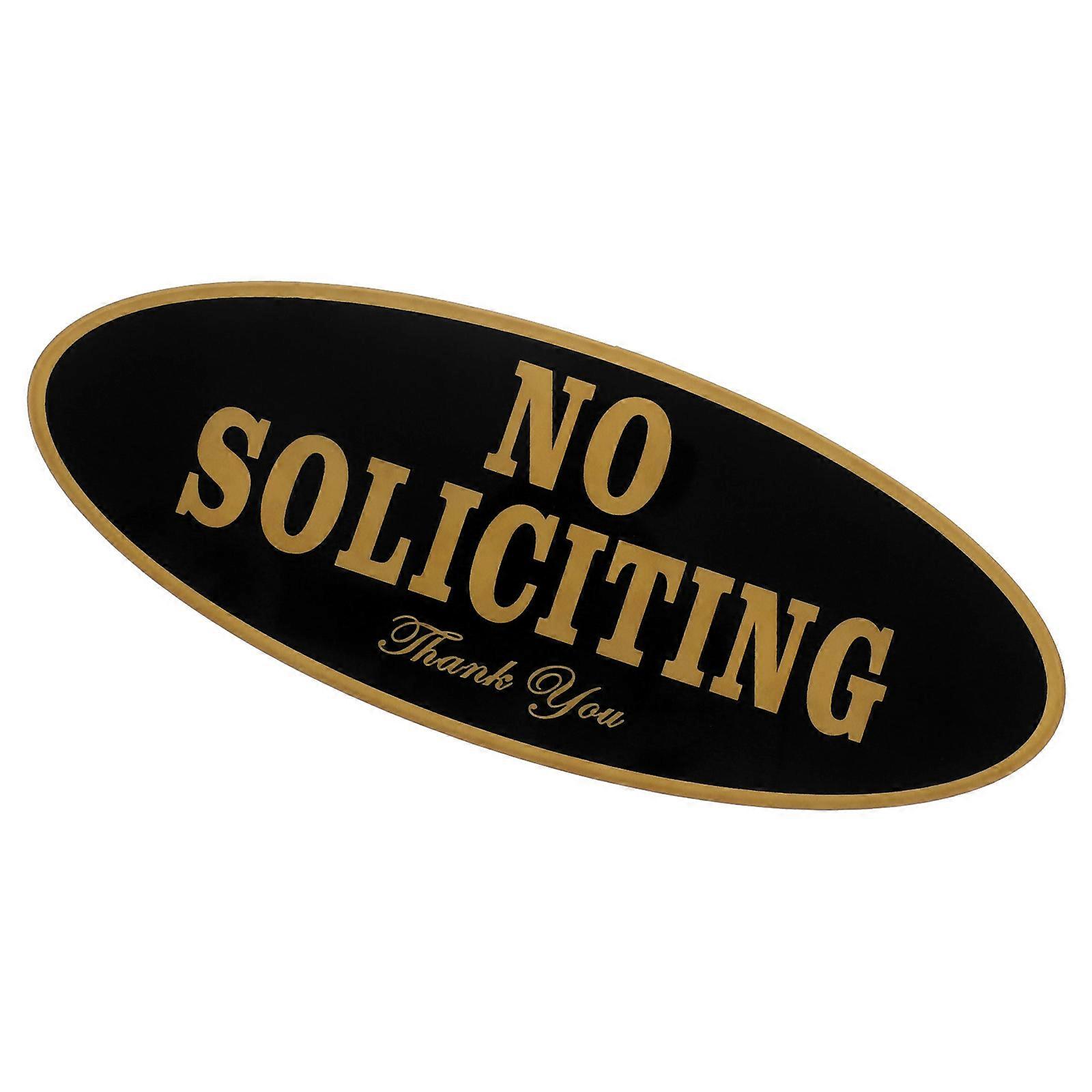 No Soliciting Sign Self-Adhesive Acrylic for Window Display 1 Piece
