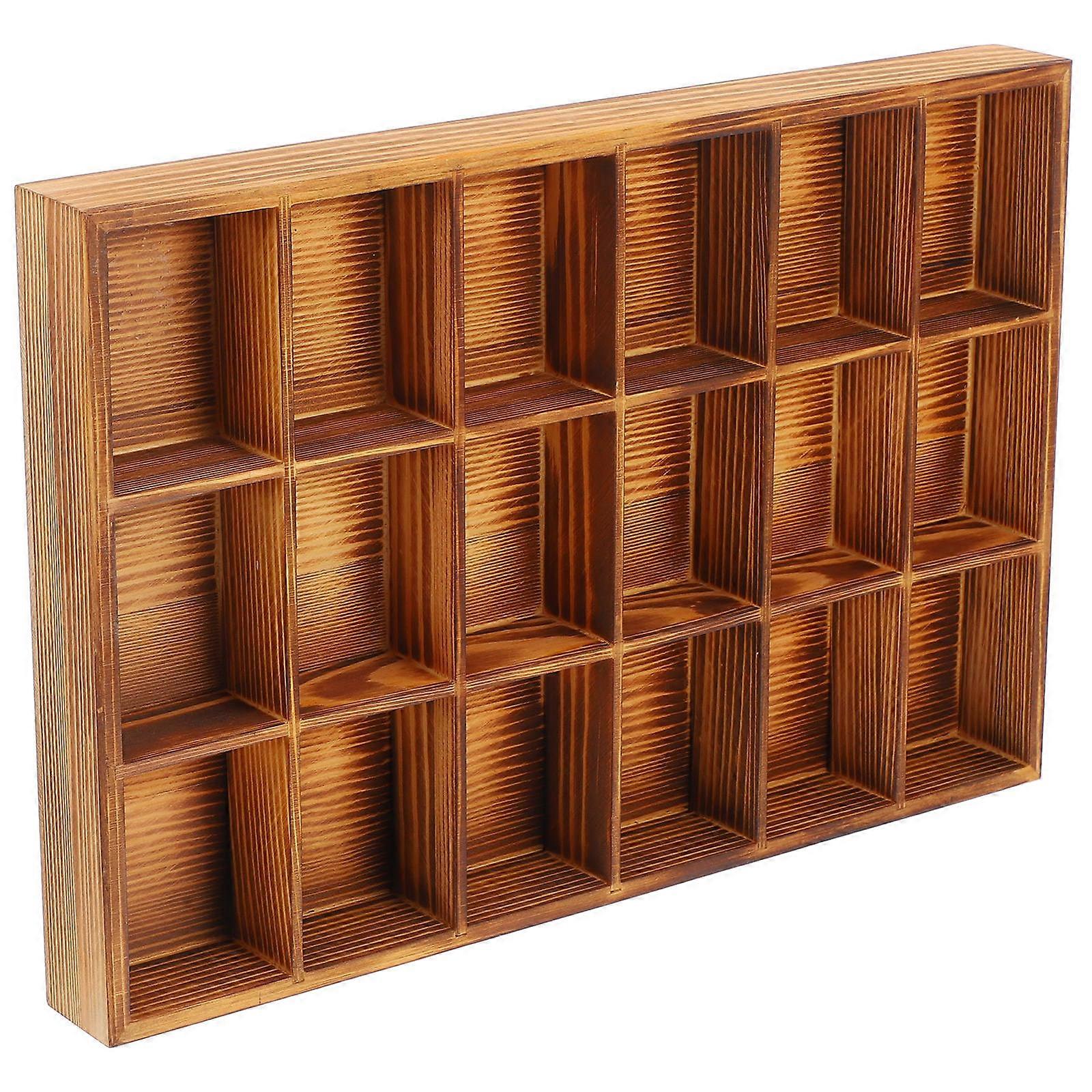 Multi Color Wooden Storage Divider Box for Storage with 18 Compartments