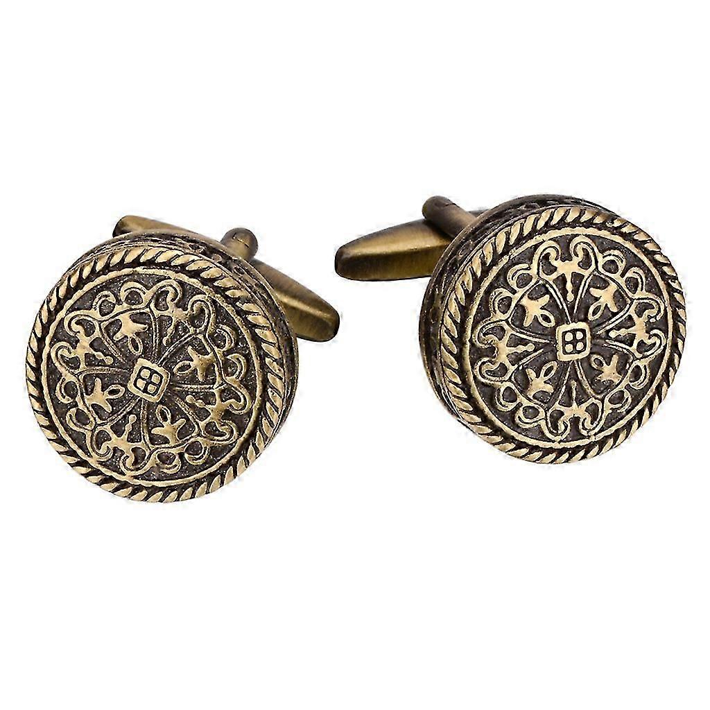 Round cufflinks metal polished finish