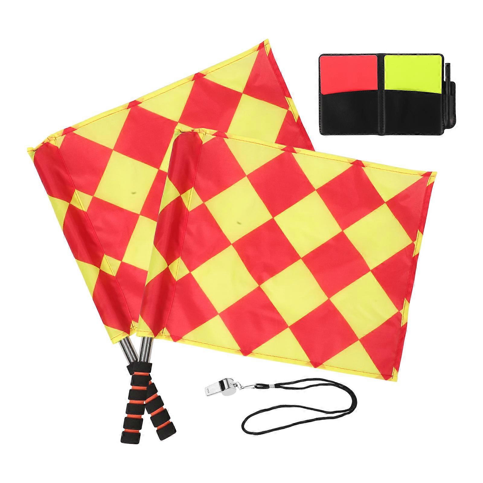 Soccer Referee Tools with Durable Flags and Cards for Effective Officiating 1Set