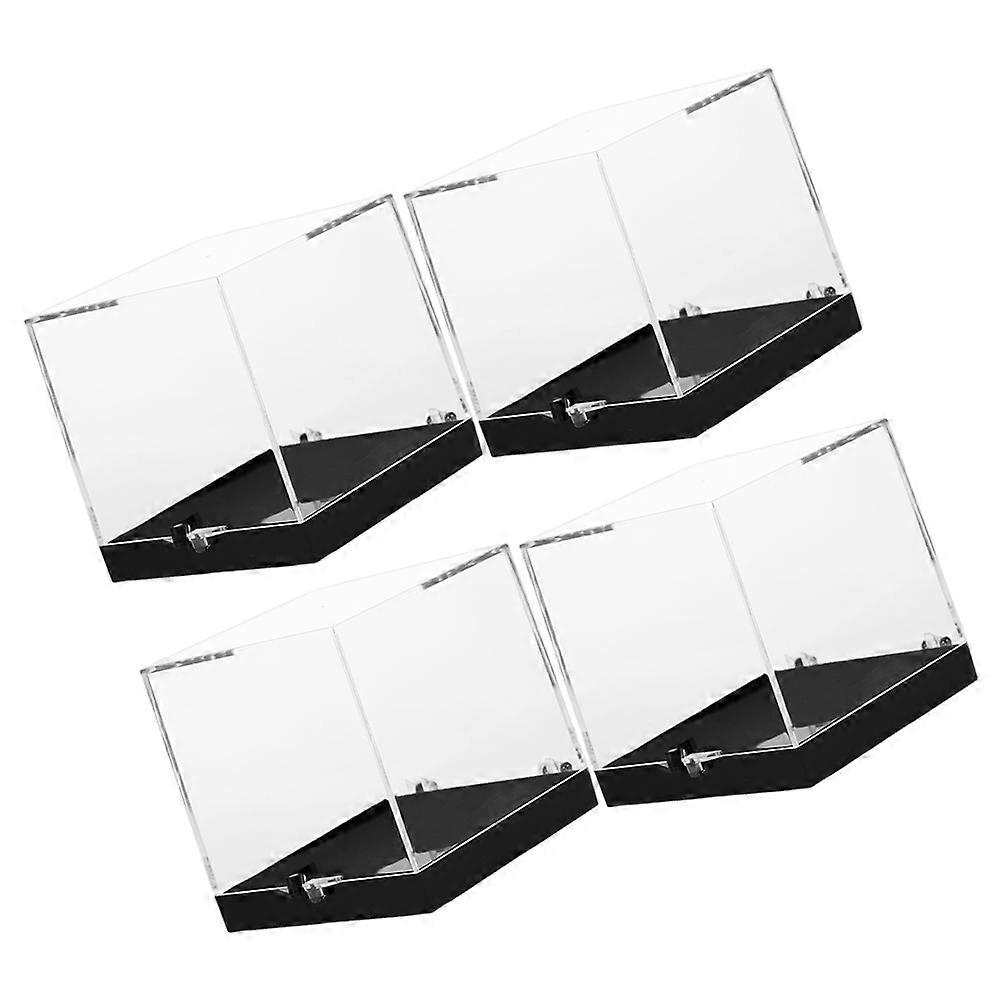 Transparent Mineral Specimen Container for Storage 4Pcs Rock Display Case