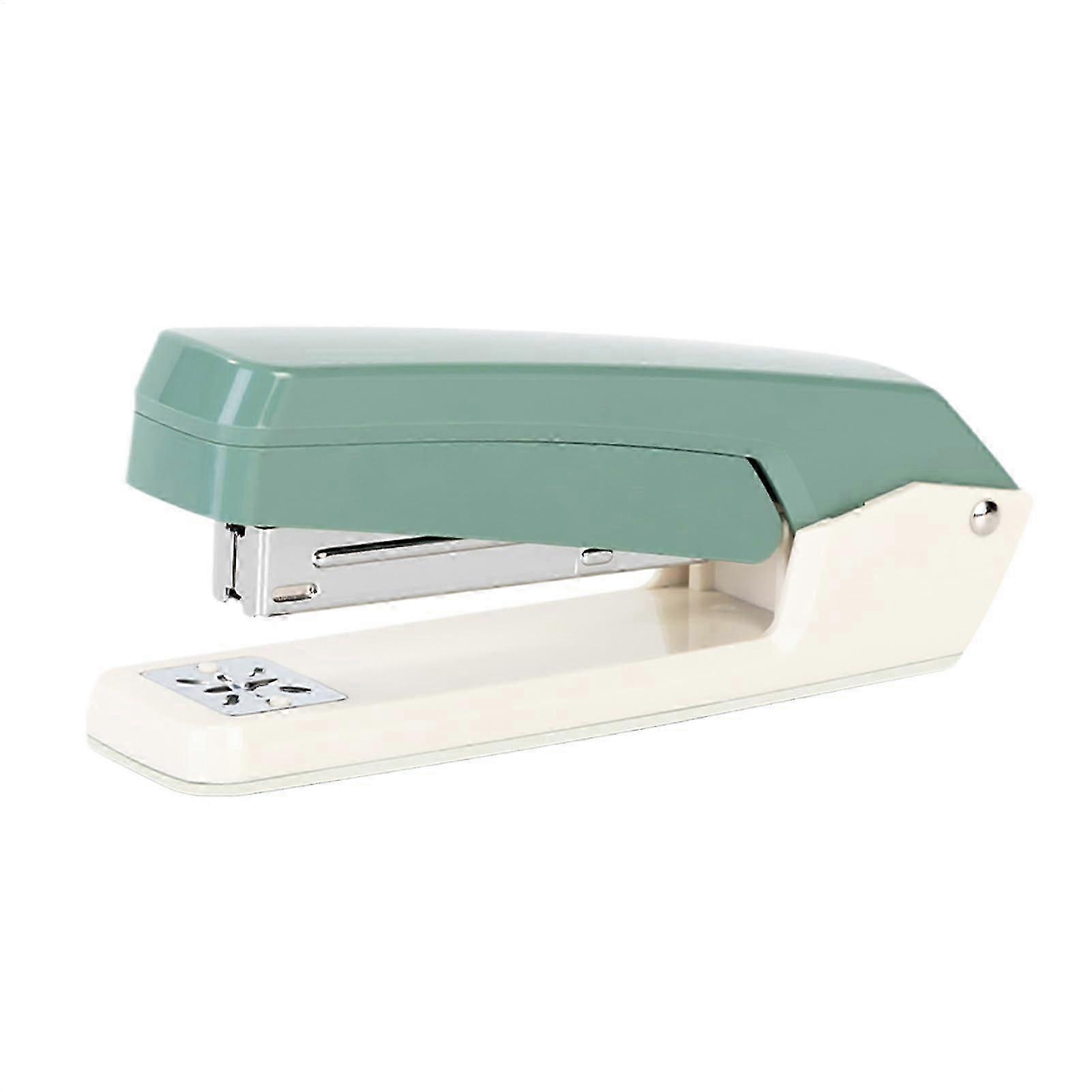 Desktop Stapler For Paper Extendable Reusable 360-Rotating Binding Accessory Multi-Purpose Portable For Packaging And Home Green