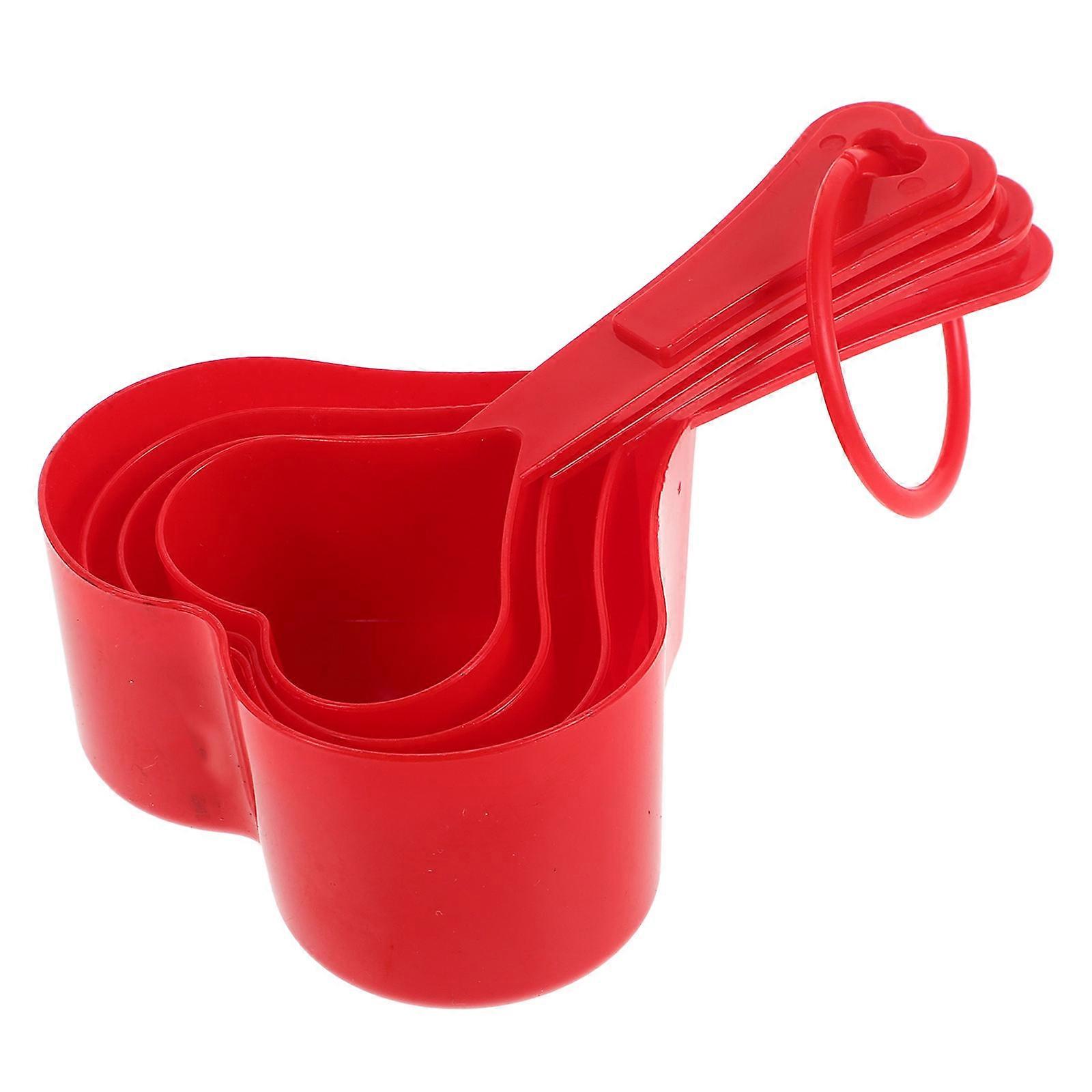 Heart Shaped Measuring Spoon Set for Kitchen Use with 1Set Plastic