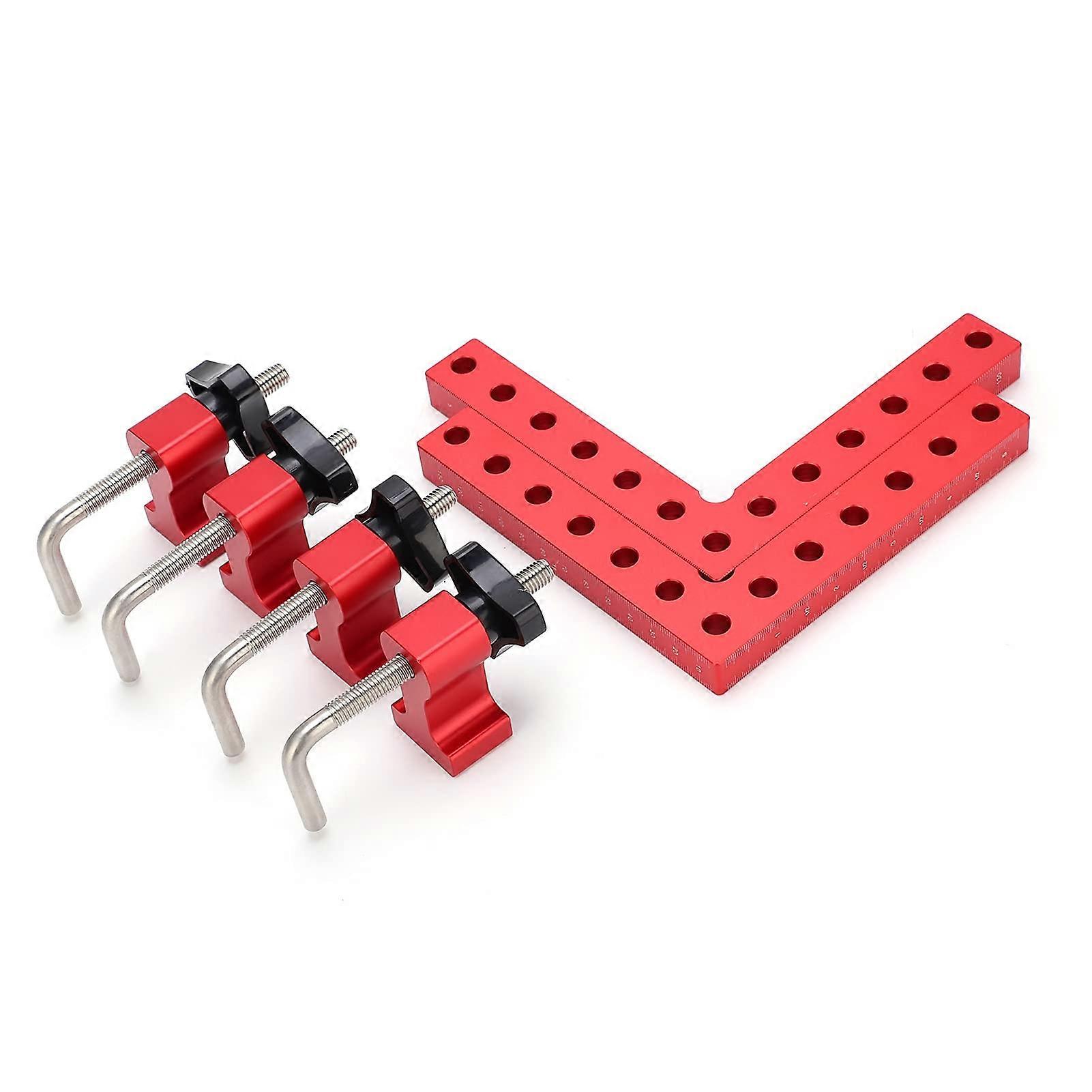 Woodworking Square Ruler Aluminum Alloy 90° Right Angle Measuring Tool with MultiHole Clamp