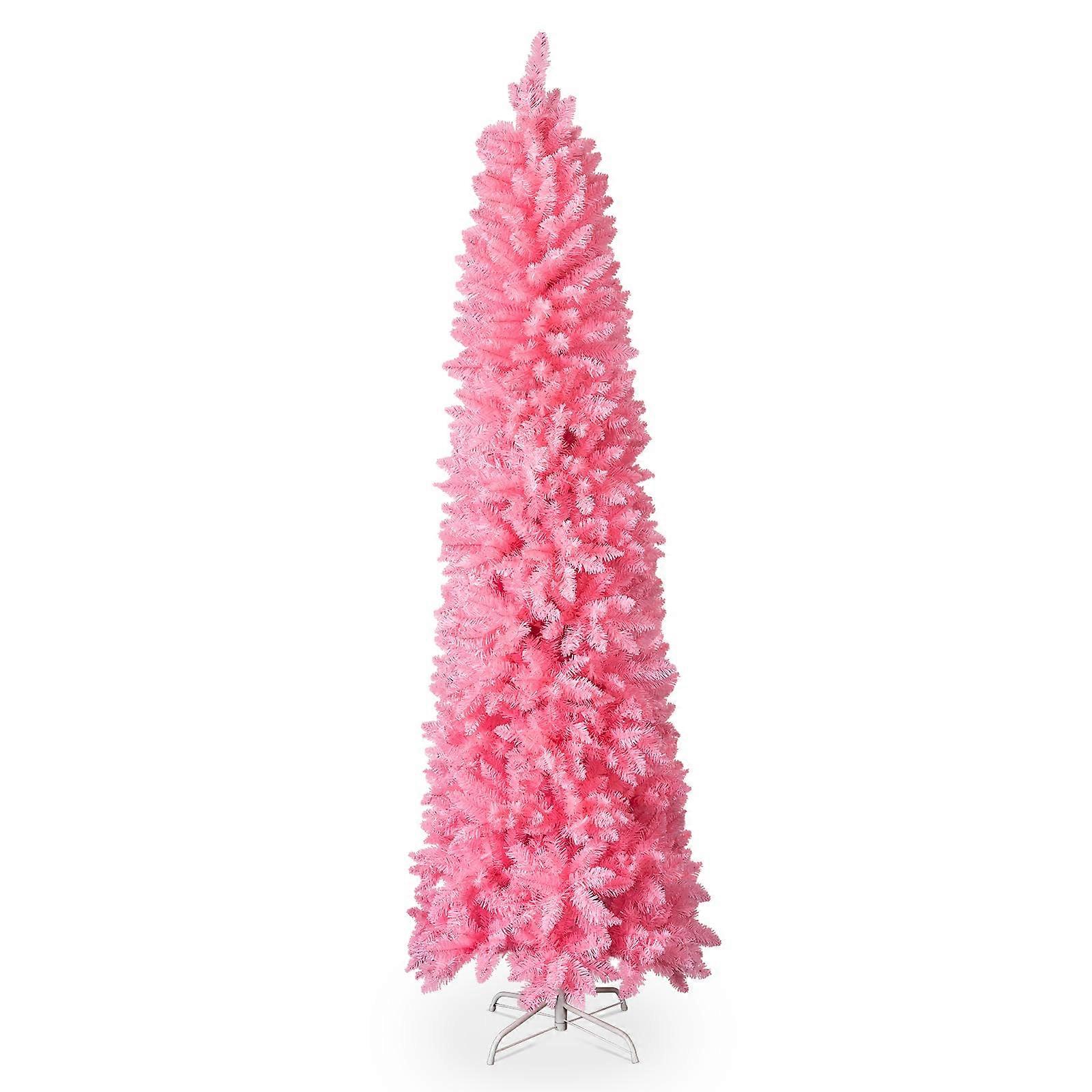 7.5ft Slim Pencil Artificial Christmas Tree with Dense Realistic Spruce Branches for Small Spaces