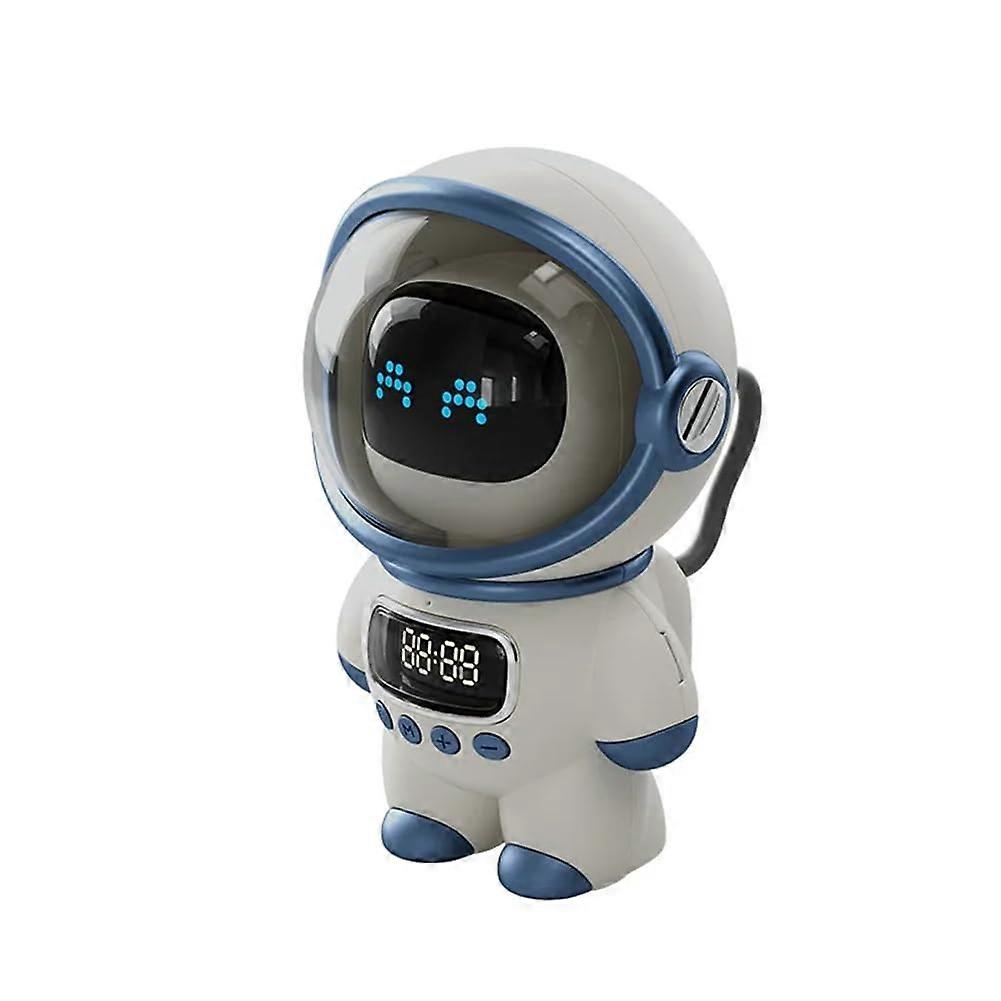 Smart Astronaut Bluetooth Speaker Portable Stereo AI Interactive Audio With Alarm Clock TF/FM Table Clock White