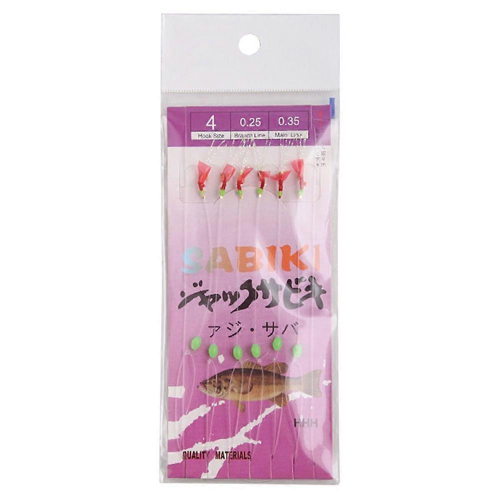 6 pi��ces/ensemble crochets dor��s Sabiki plates-formes crochets attach��s appats de mer crochets de ficelle de p��che lumineux artificiel Sabik