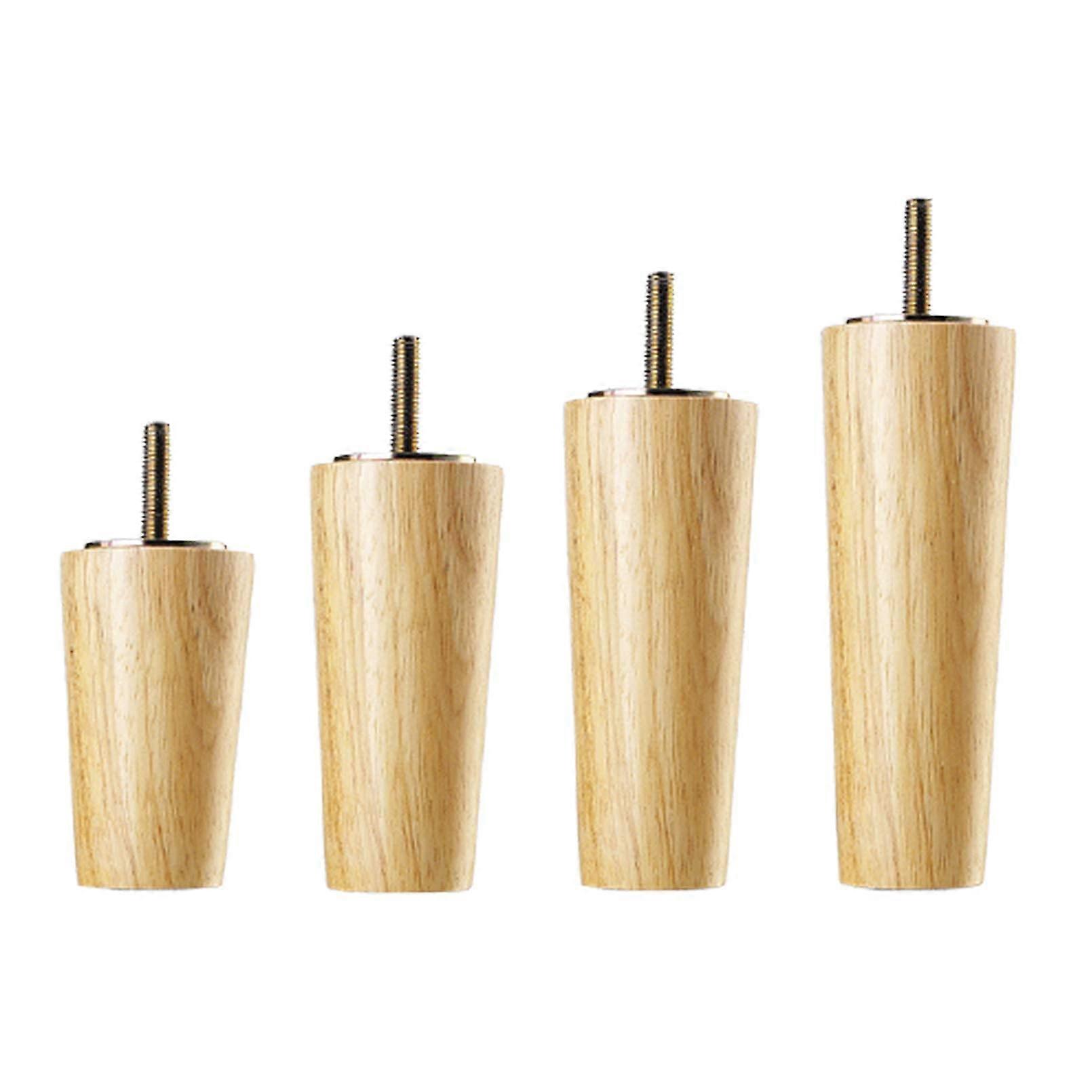 Solid Wood Furniture Legs Set 8cm Cone Shape, Durable Sofa Bed Cabinet Replacement