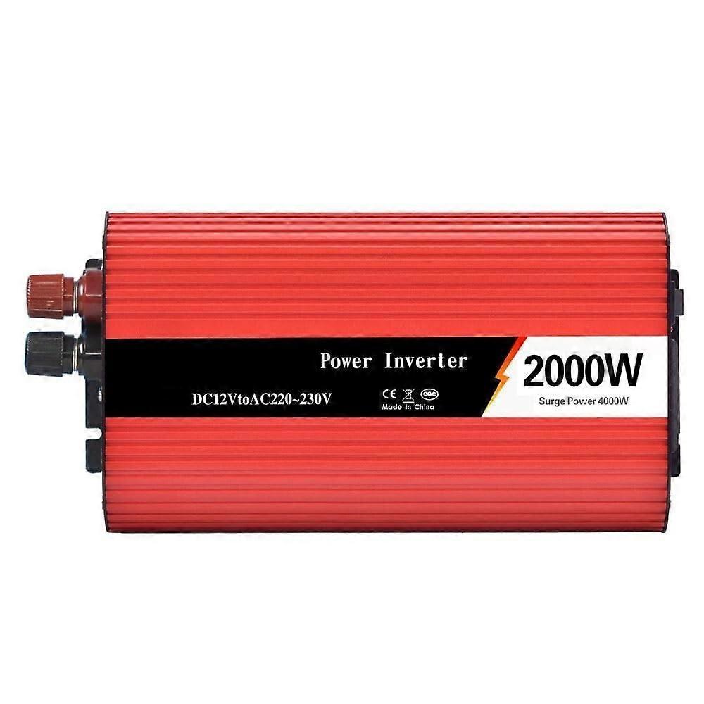 2000W Power Inverter 12V to 220V with AC Outlet and Dual USB Charging for Car RV Camping