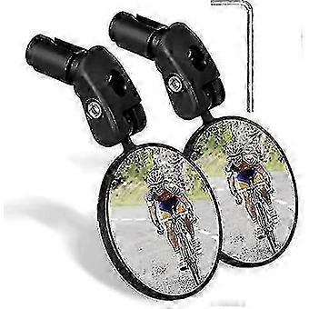 2 Pcs Miroirs de vélo réglable Universel 360 Rotatif Hd Sécurité Vélo Équitation RétroViseur