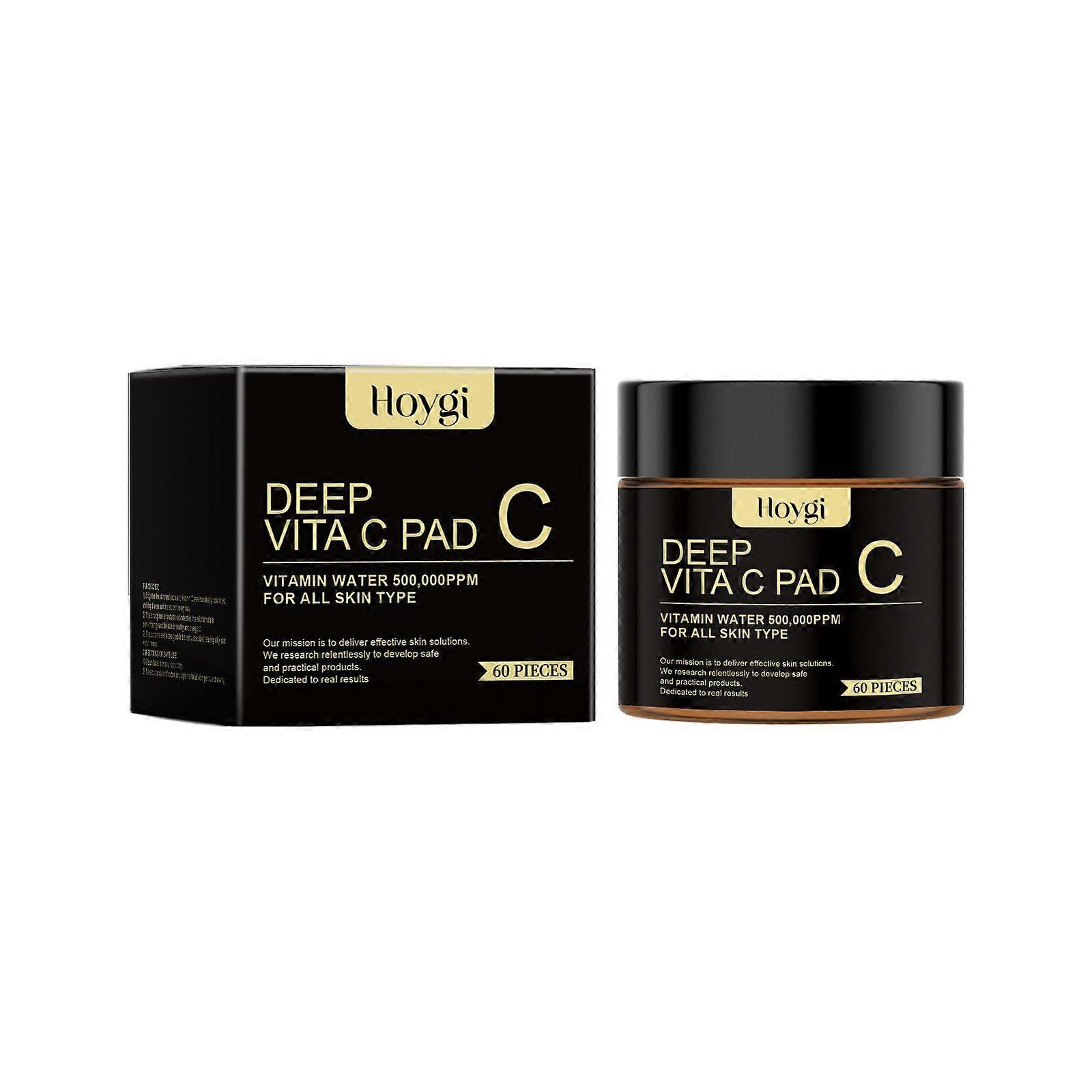 Deep Vita C Pad, Hydration and Moisturizing Facial Cleansing Pads, Vitamin C Skin Brightening Cotton Pads For Instant Glow