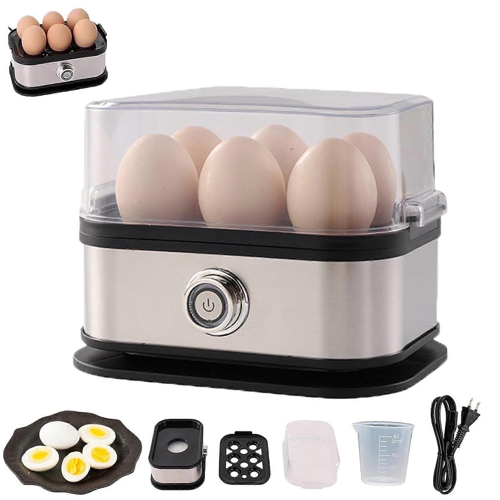 Smart Egg Cooker 6 Eggs Stainless Steel, 7 Modes OneTouch with Auto Shutoff and Veggie Steamer