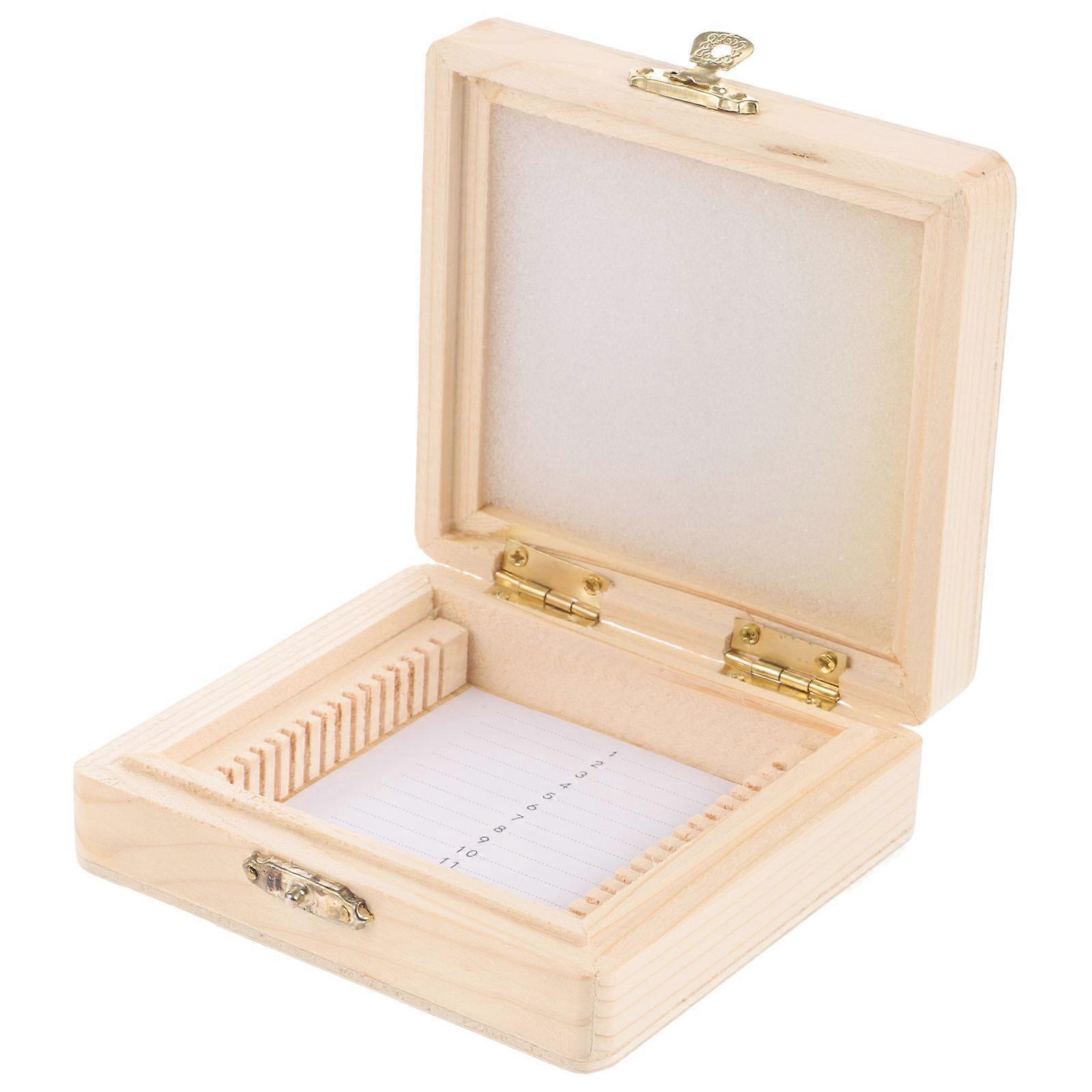Specimen Box Wooden Microscope Slide Storage Organizer for 4Pcs Slides