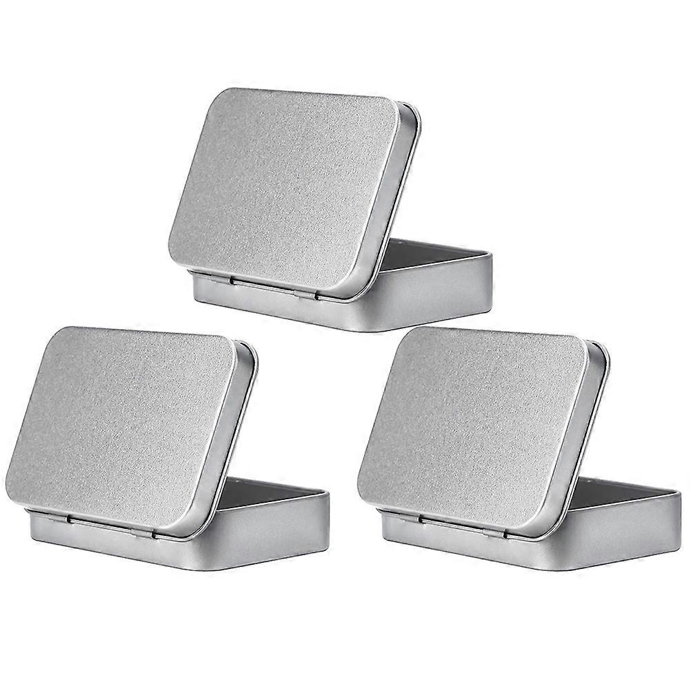Silver Tinplate Storage Boxes for Keychain Holding 3Pcs Set