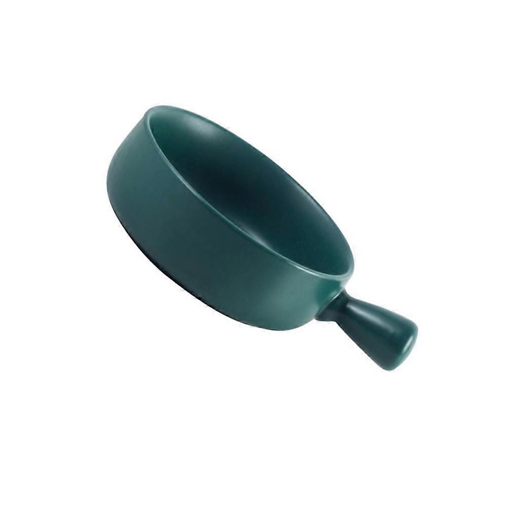 Round Serving Dish Ceramic Baking Tray Green 21*5.5CM Fruit and Vegetable Serving for Home Kitchen 1Pack