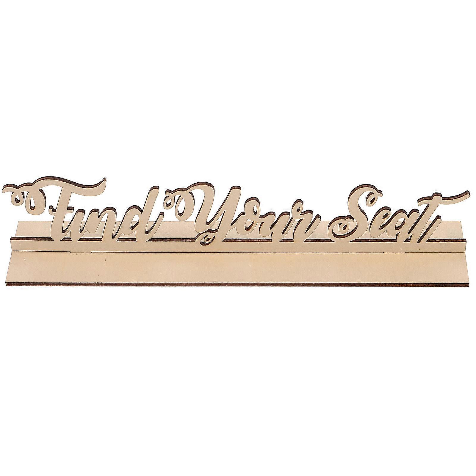 Creative Shaped Wooden Wedding Decoration Table Plaque Rectangle Decoration Wall Mountable 1Set