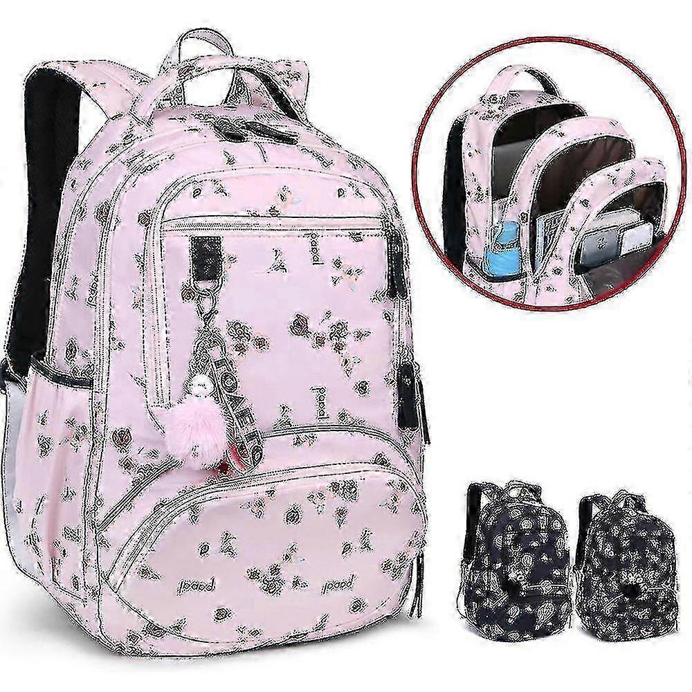 waterproof school backpack with printpink 26s