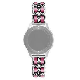 22mm Metal+PU Leather Knit Watch Band for Samsung Gear S3/Galaxy Watch 46mm/Huawei GT 2 46mm/Huami A
