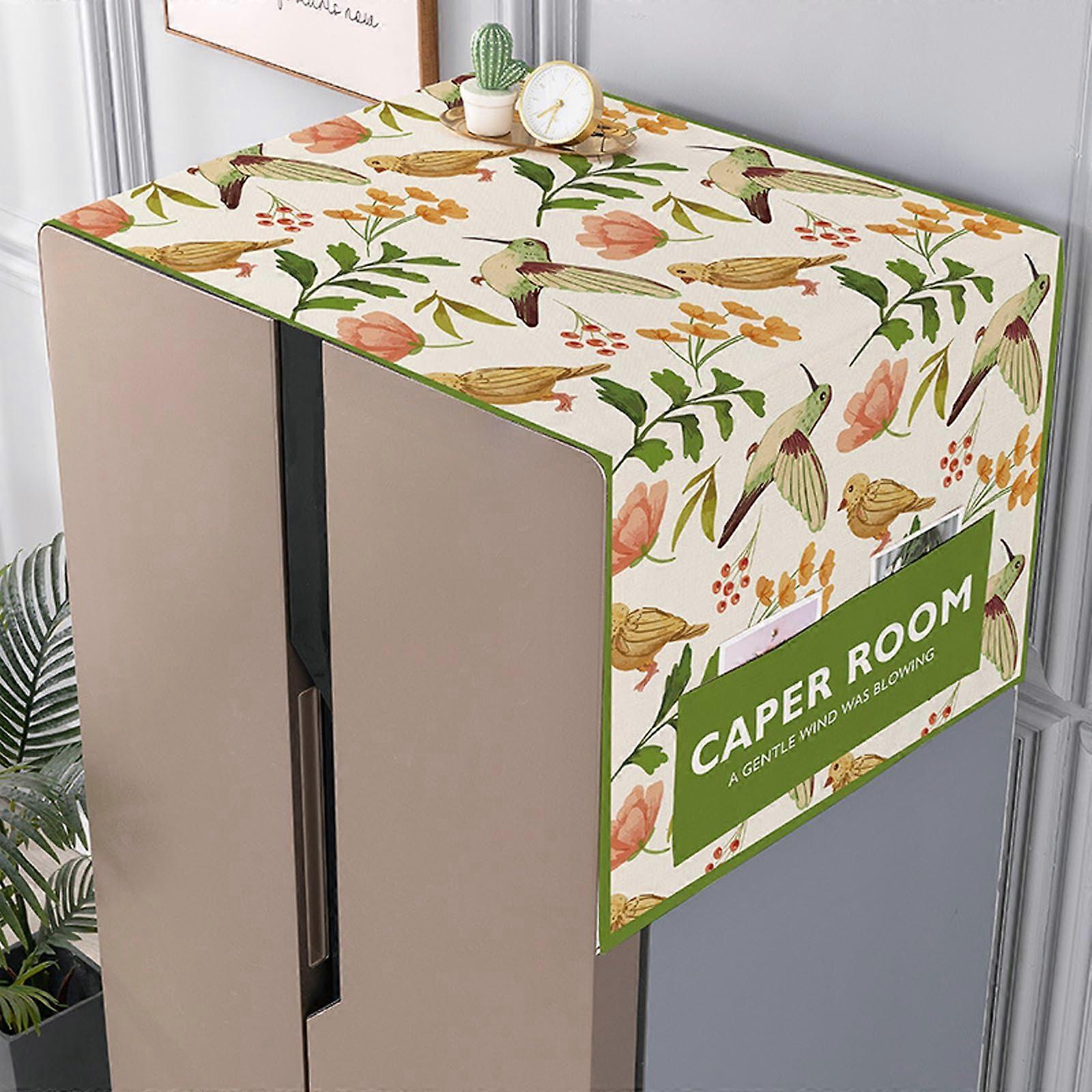 Waterproof Washing Machine and Refrigerator  Cover with Storage Pockets Dustproof Protector 50x130cm