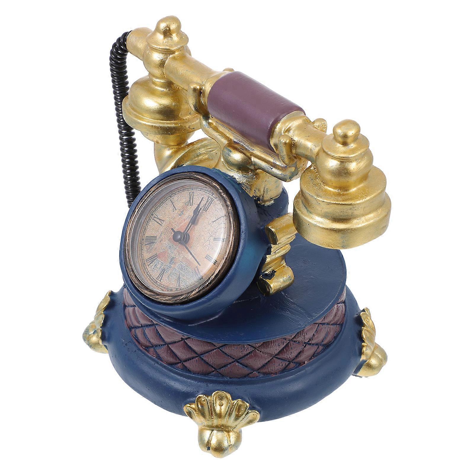Clock Desktop Decor Retro Desktop Clock for Decor 1Pcs Synthetic Material