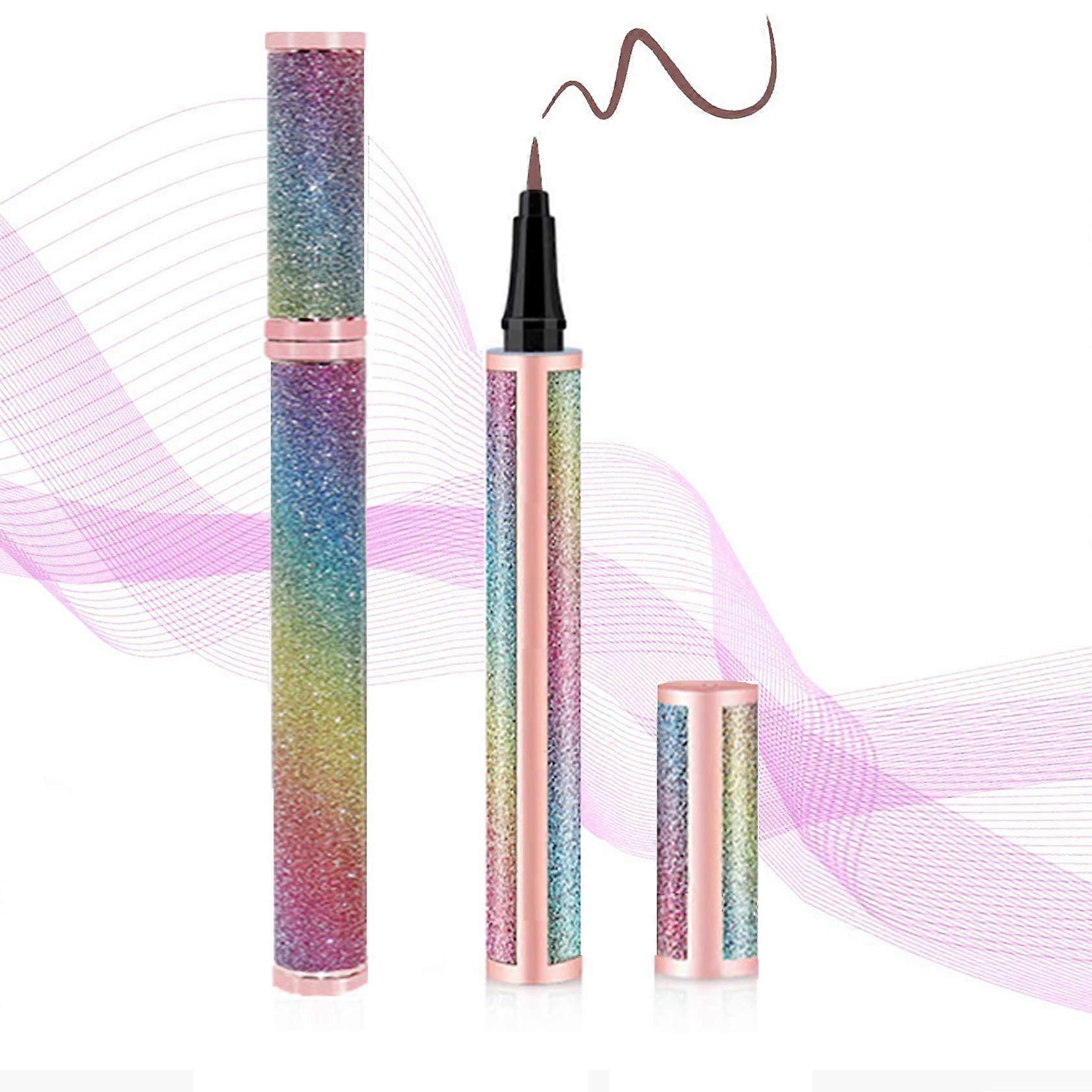 2 Pack Brown Liquid Eyeliner Pen Waterproof Long Lasting Natural Finish Smooth Precision Tip