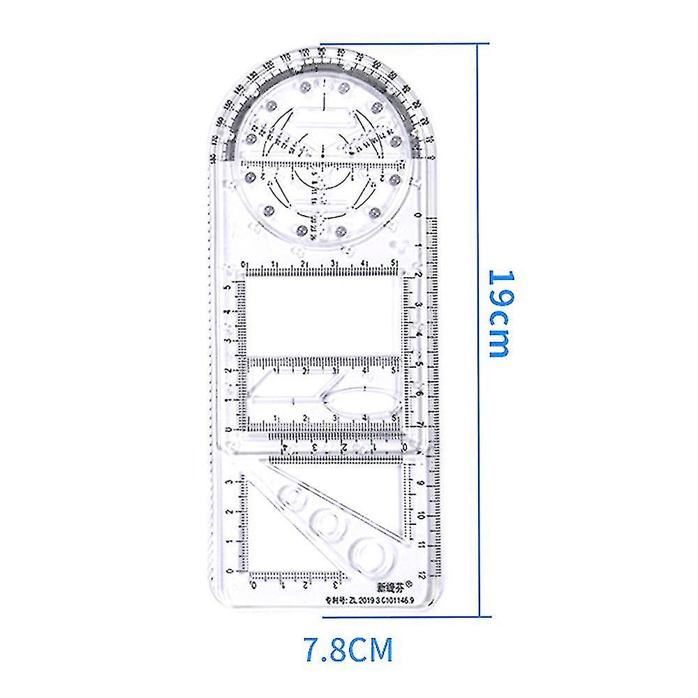 Multifunctional Drawing Ruler Mathematics Geometric Drafting Measuring Tool