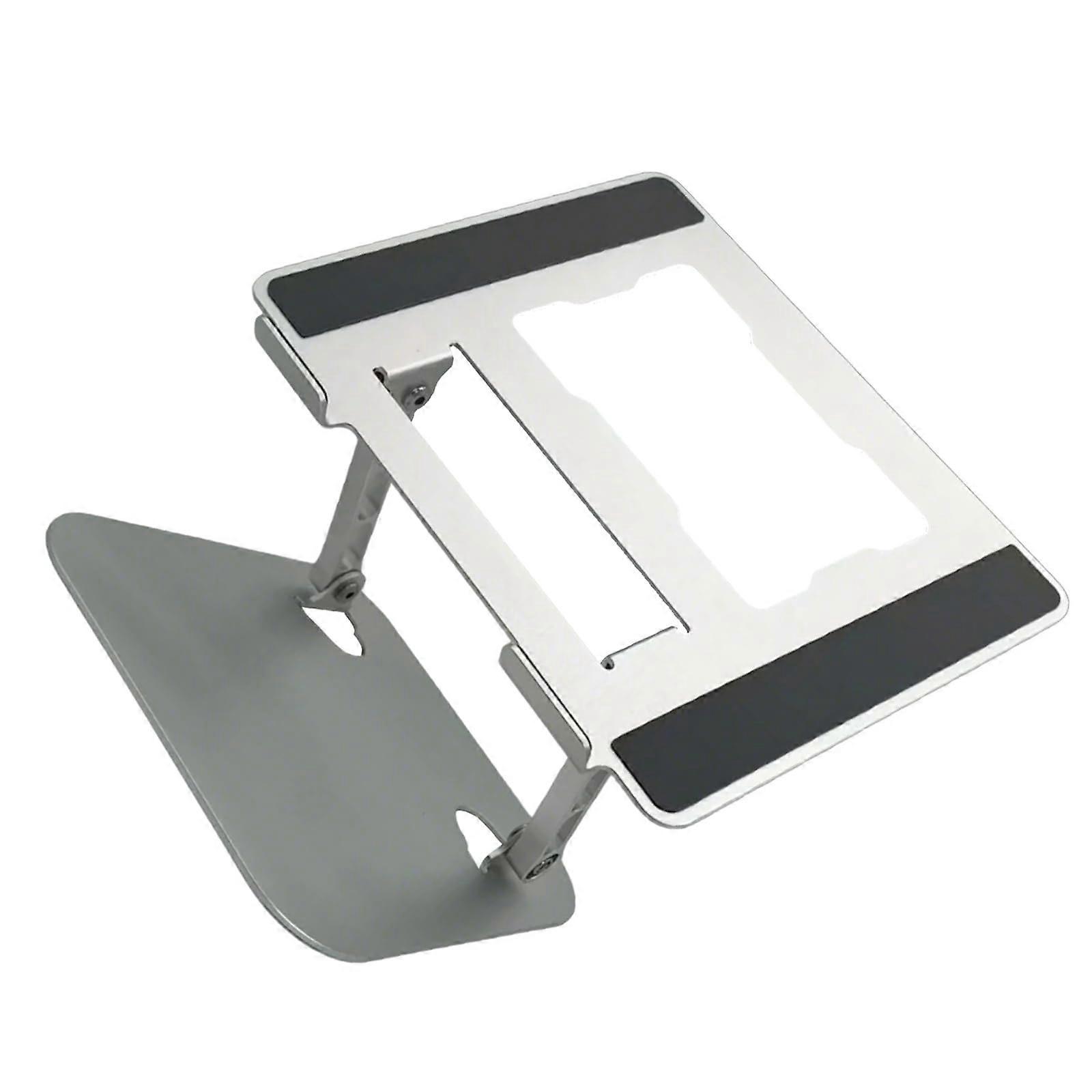 Laptop Stand Adjustable Height Foldable Aluminum Cooling Stand for 17 Inch Notebook Silver