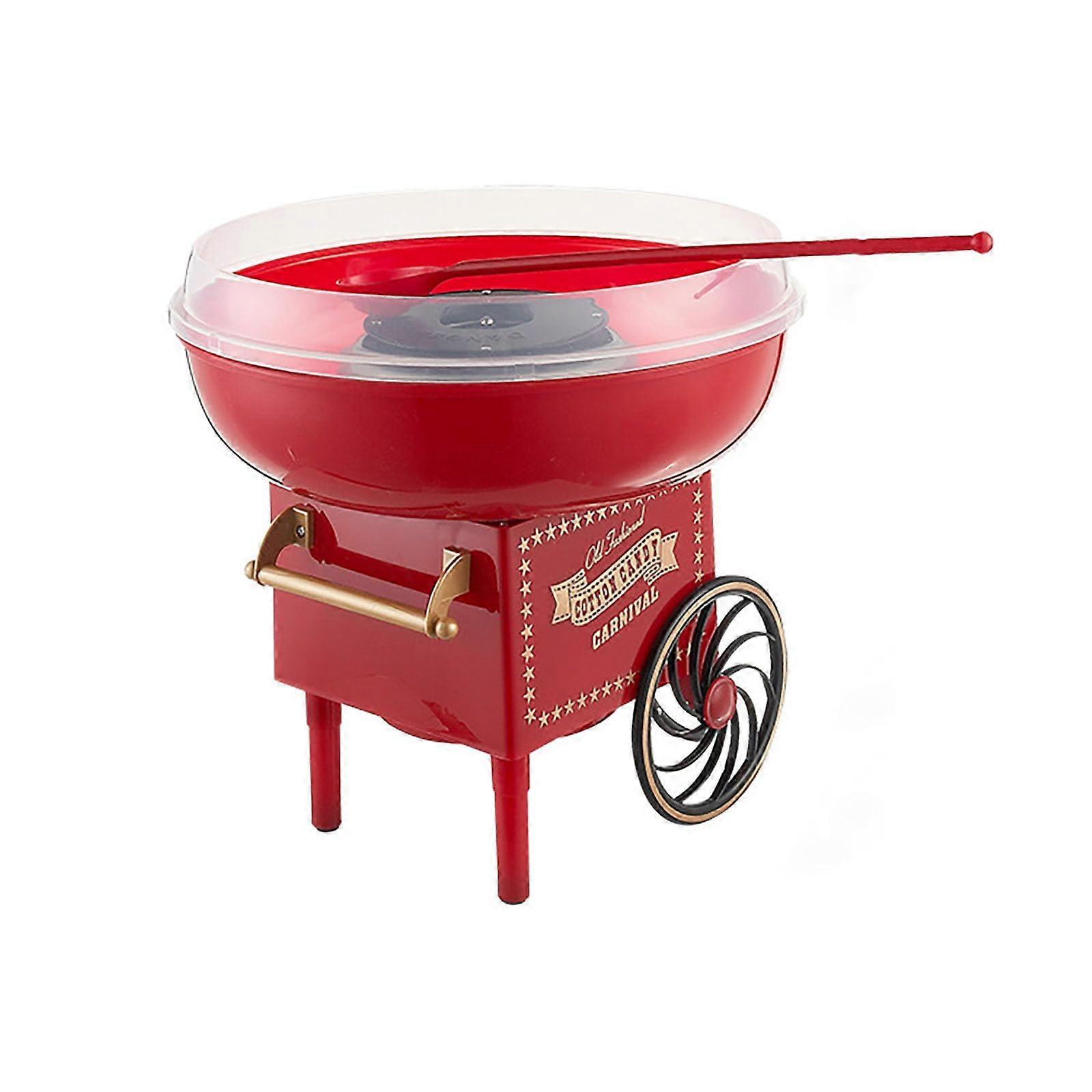 Red Cotton Candy Machine Maker Quick Easy Countertop Setup for Home Parties and Birthdays