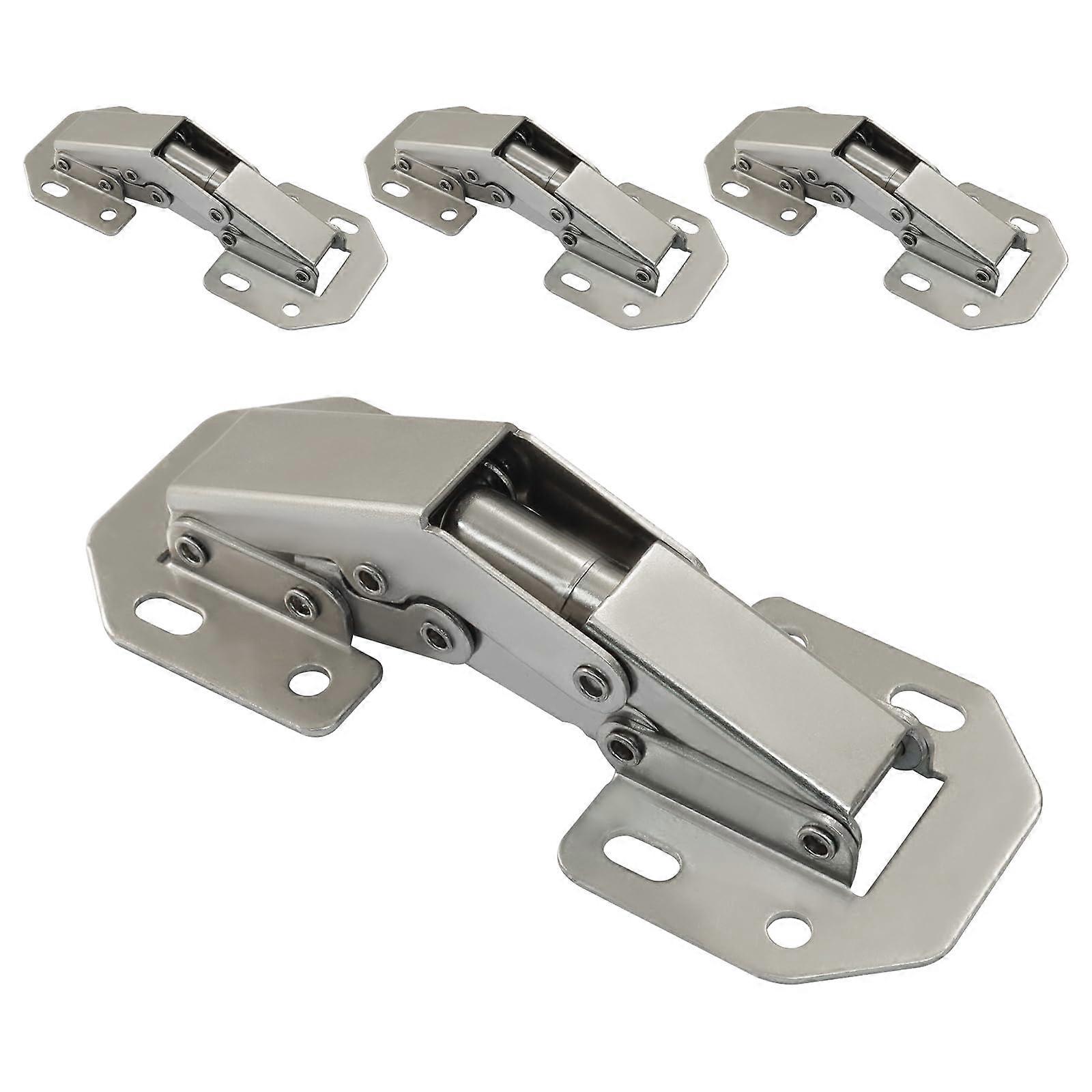 90 Degree Concealed Cabinet Hinges, SelfClosing Frameless Surface Mount Hidden Hinges, 4 Pcs