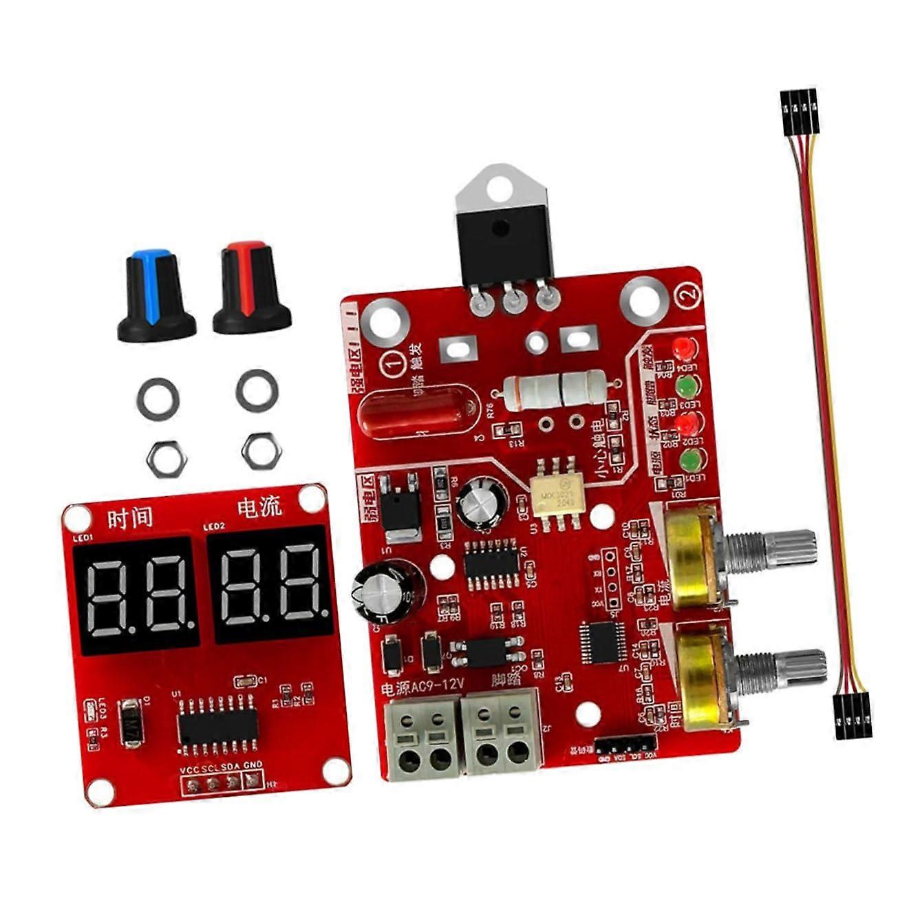 40A Spot Welder Control Board with Digital Display, Adjustable Time and Current for DIY Electronics