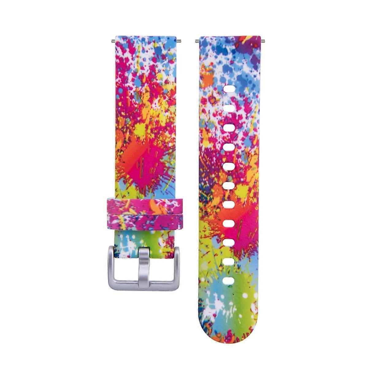 Smartwatch Replacement Band for S16, Waterproof Silicone Watch Strap with Quick Release Pins, Colorful Pattern