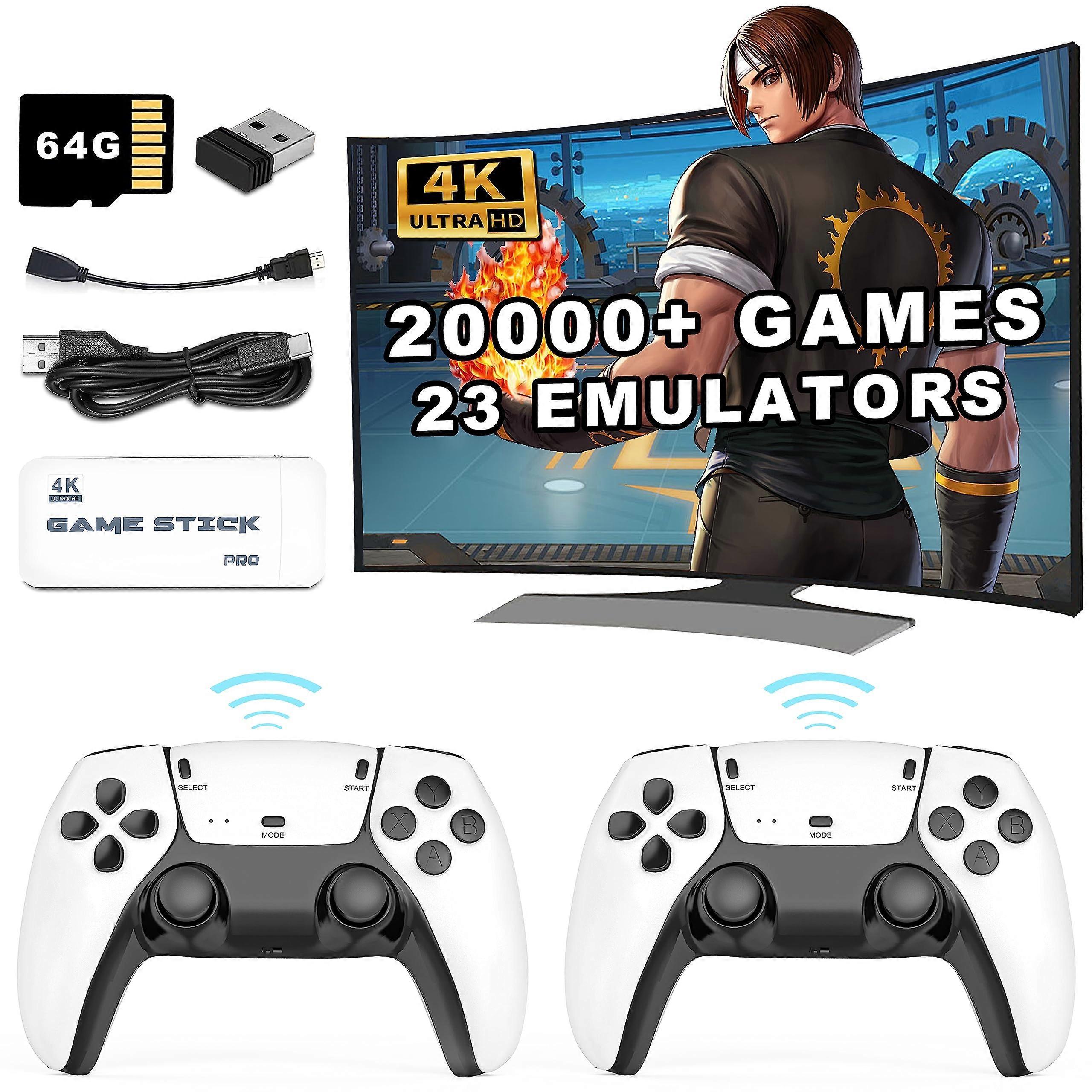 Wireless Retro Game Console Stick with 20000+ Games, 23 Emulators, HD Plug and Play, 2.4G Control