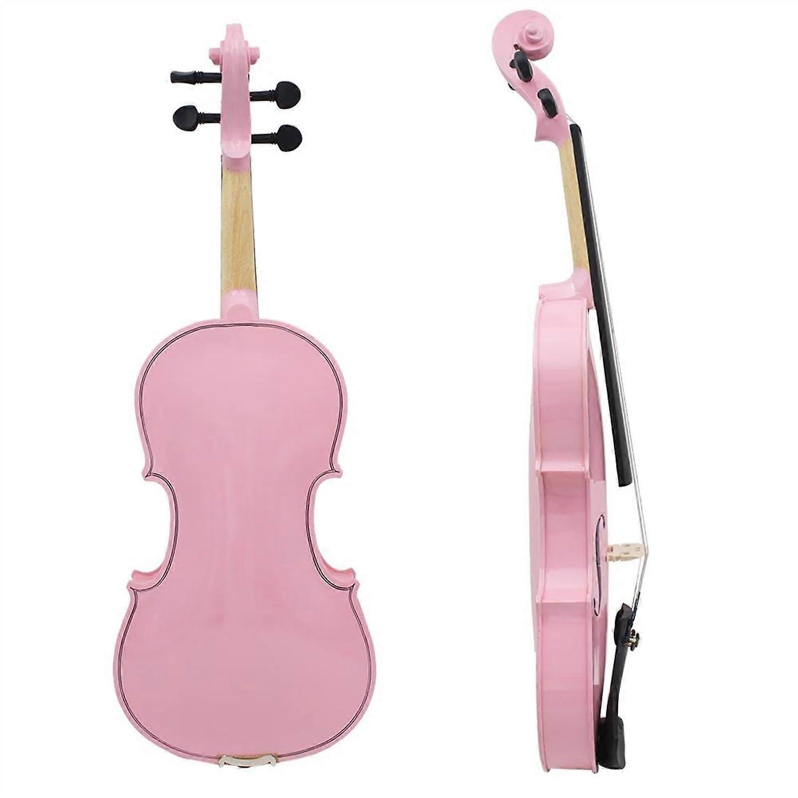Pink 4/4 Violin for Beginners with Maple Panel and Accessories, Stylish Finish  Gift