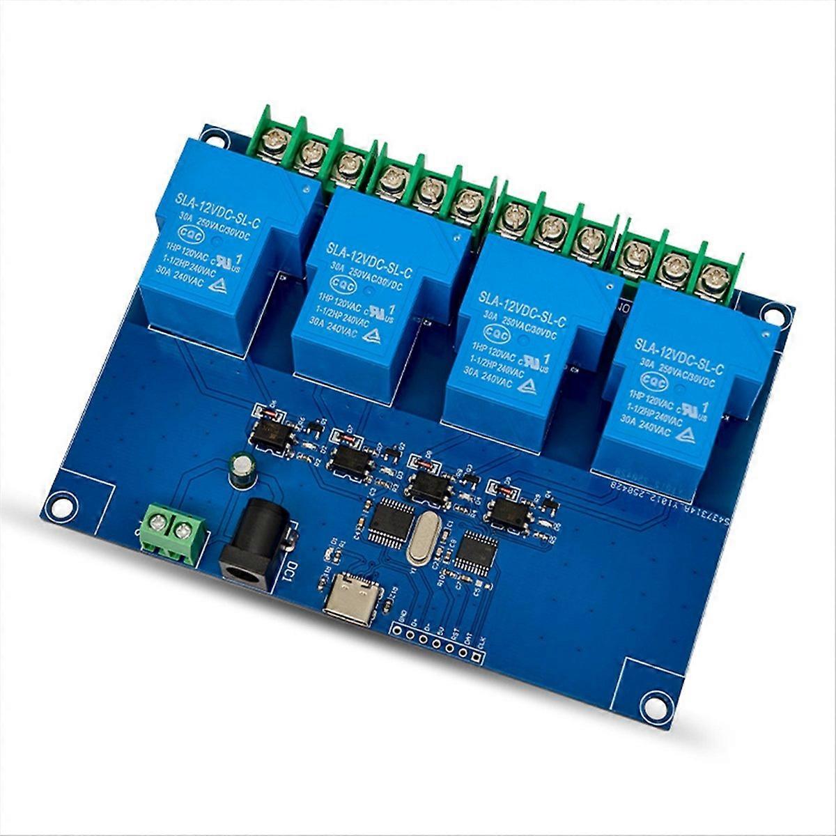 4CH USB Relay Module 12V 30A USB-C Relay Module