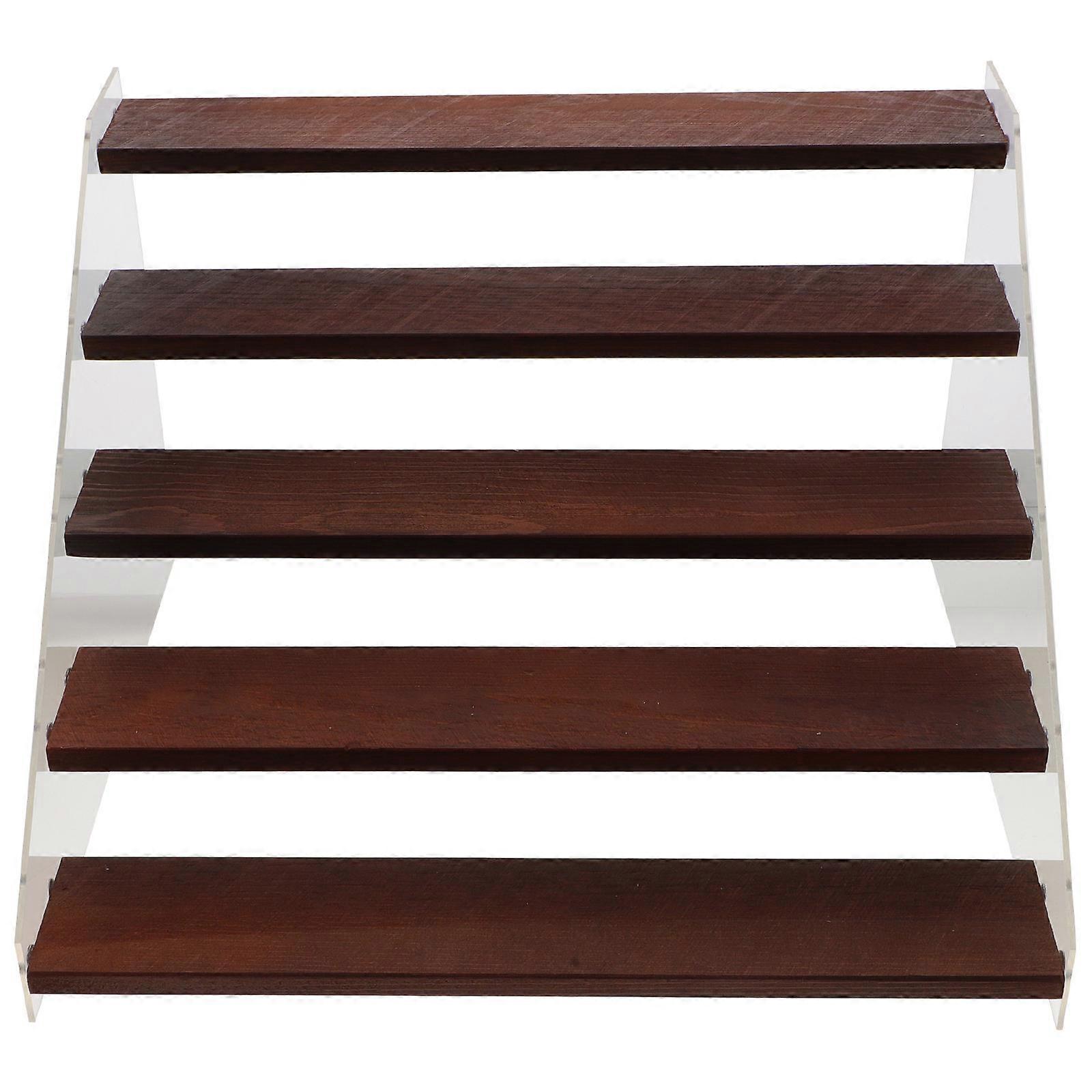 Acrylic Wood Riser Shelves for Display 3Sets 5-Tier Riser Stand