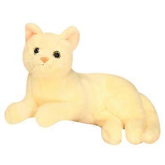 Realistic Yellow Plush Cat Stuffed Animal 11.4 Inch Soft Washable Toy for Boys and Girls