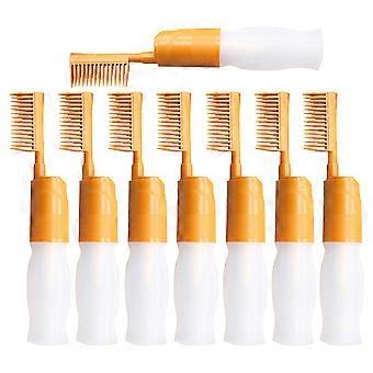 8pcs Root Comb Applicator Bottle Empty Hair Coloring Bottles Refillable Hair Dye Applicator Brush Dispenser Orange