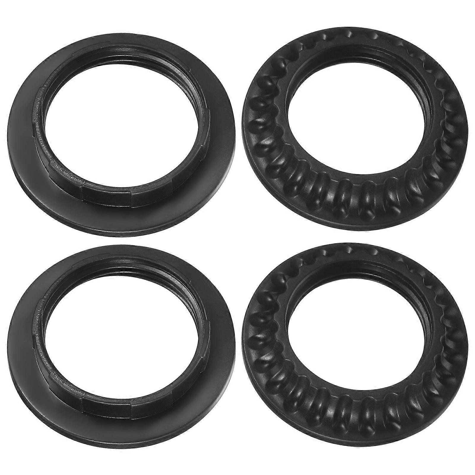 Light Socket Collar Ring for Lamp Shade Fixing 4Pcs Black Replacement