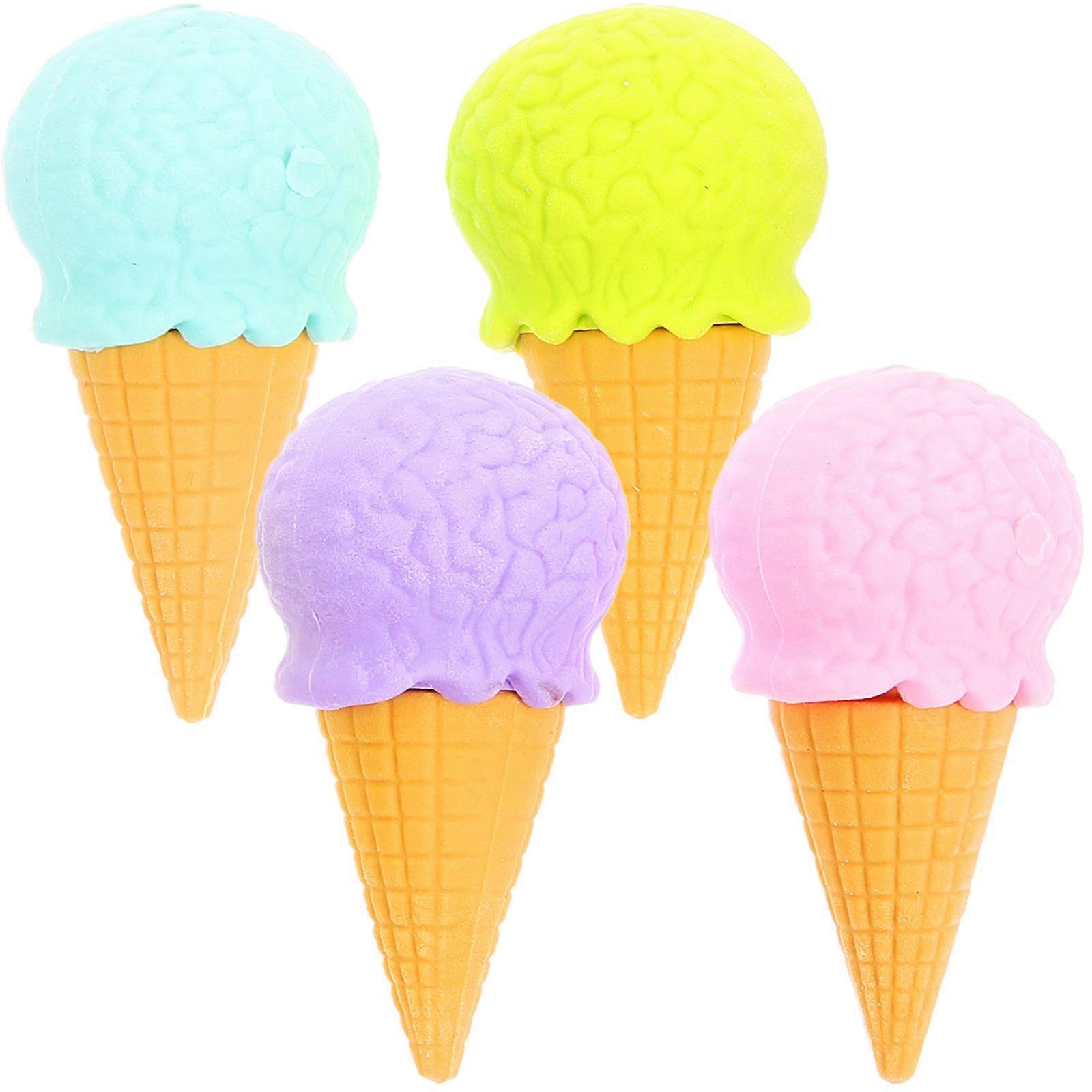 Fruchtradiergummis in Eiscremeform, 4 Stück, Cartoon-Design