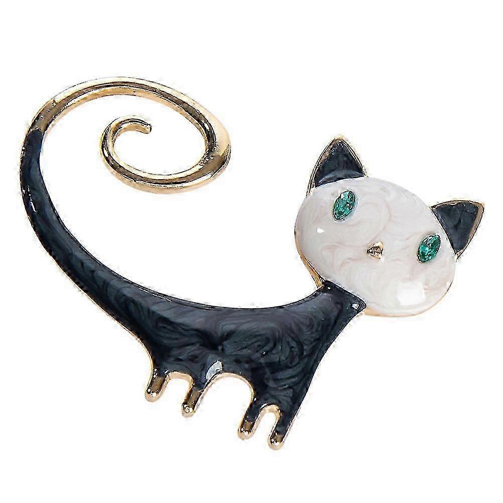 Cat Shape Alloy Brooch, Assorted Color, 1Pc