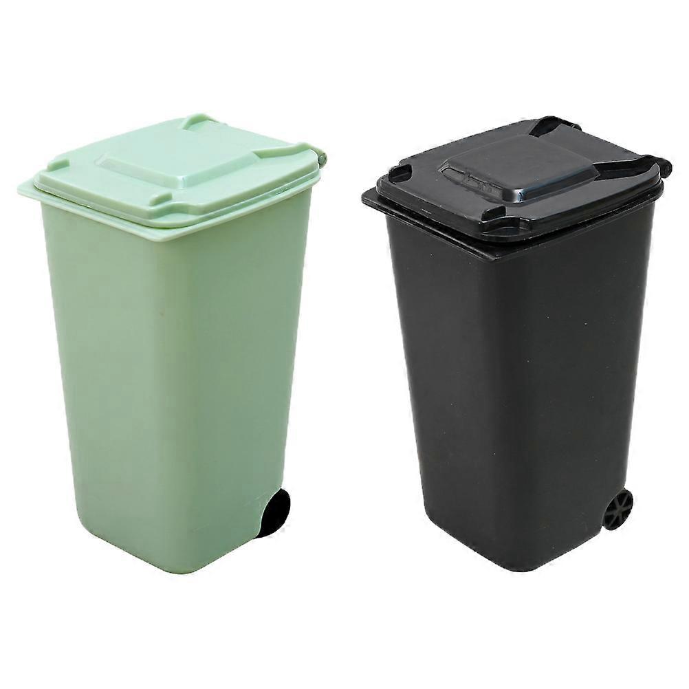 Decorative Garbage Can Desktop Trash Can Multi-Function 2Pcs for Holding Waste