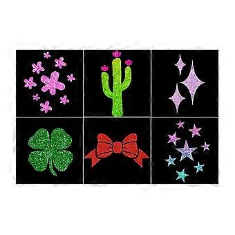 1 Set Equine Design Kit with 12 Colors Glitter Powder Stencil Brush Glue DIY Show Horse Decoration Art Template Kit Horse Lover Gift