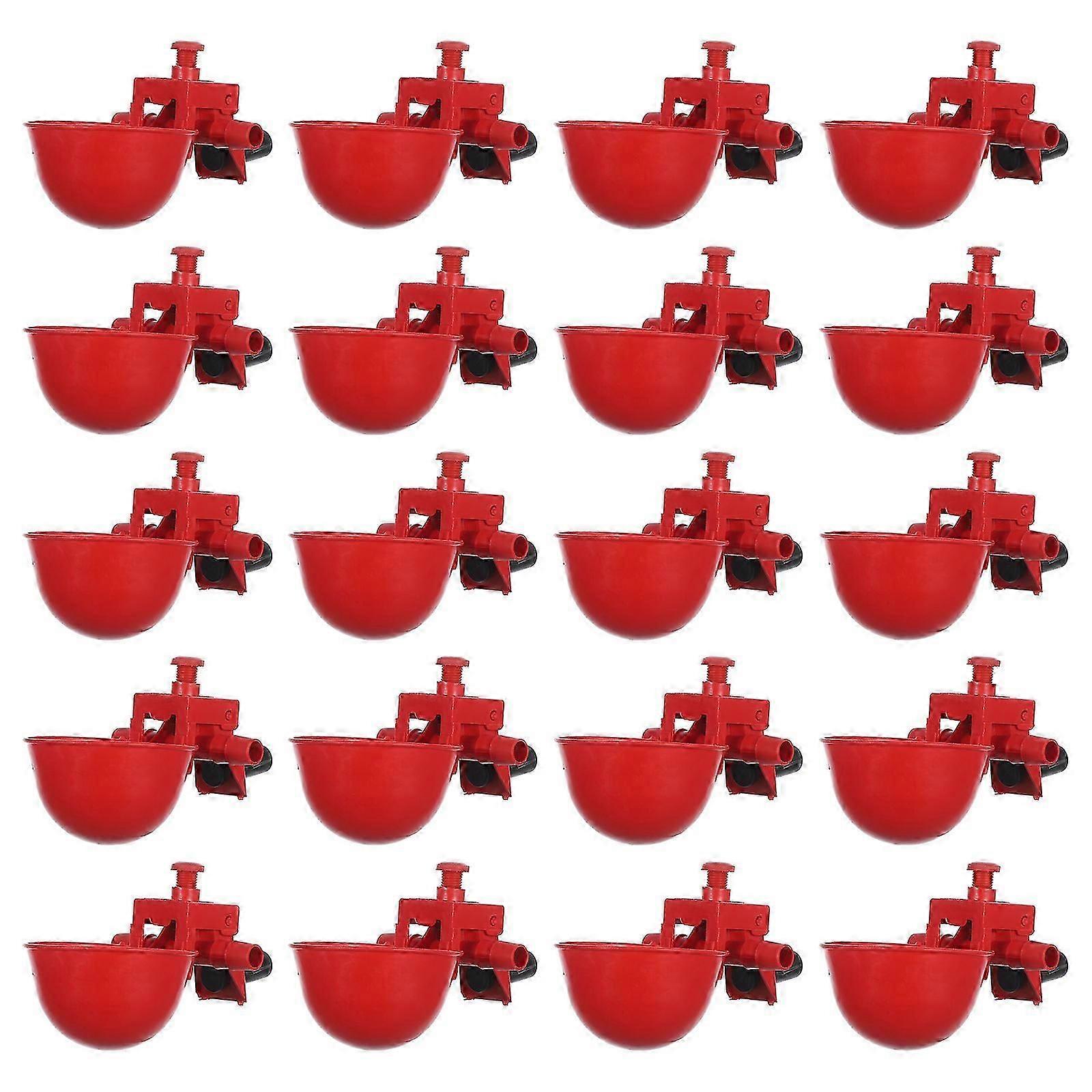 Automatic Chicken Drinking Cups for Birds 20Pcs Red Water Drinker
