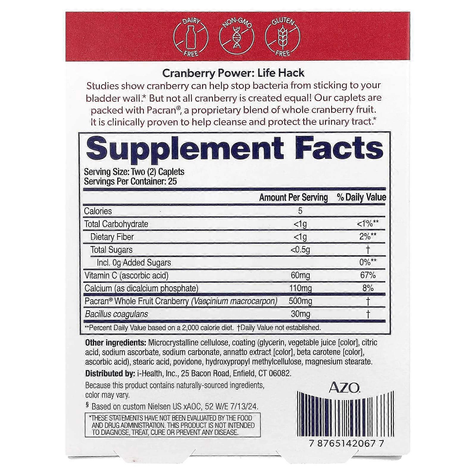 AZO, Cranberry Urinary Health, 50 Caplets, 3-Pack