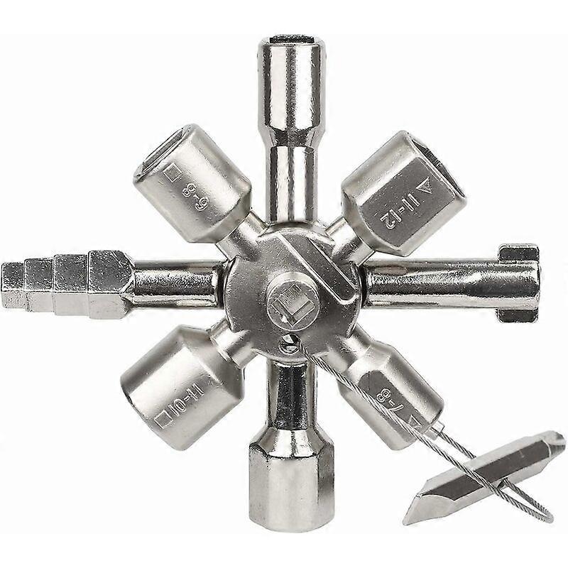 Square triangular multi-function key for meter box control cabinet, Silver