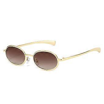 Unisex Small Frame Oval Retro Metal UV400 Sunglasses-Dugt