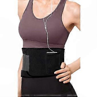 Unisex Neoprene Sweat Trimmer Belt Featuring Storage Pocket for Gym Running plus Outdoor Exercise