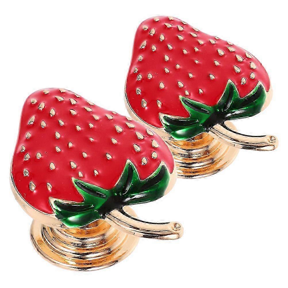 2 Pcs Cute Cabinet Handles compatible with Kitchen Cabinets Decorative Door Knobs Zinc Alloy Knobs compatible with Cabinet Strawberry Cabinet Knobs