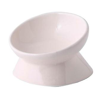 Spine Protection Cat & Dog Bowl with High Foot Oblique Mouth Design